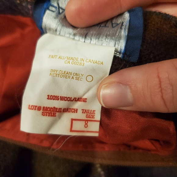 Vintage 100% wool blazer, dark grey-blue.  Size 6. - Picture 2 of 12